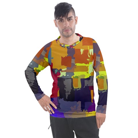 Abstract-vibrant-colour Men s Pique Long Sleeve T-shirt by Ket1n9