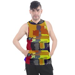 Abstract-vibrant-colour Men s Sleeveless Hoodie by Ket1n9