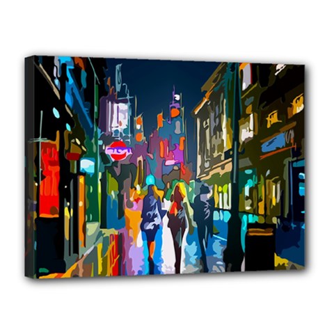 Abstract-vibrant-colour-cityscape Canvas 16  X 12  (stretched) by Ket1n9