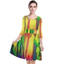 Abstract-vibrant-colour-botany Quarter Sleeve Waist Band Dress View1