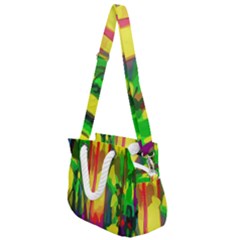 Abstract-vibrant-colour-botany Rope Handles Shoulder Strap Bag by Ket1n9