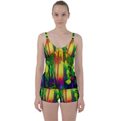 Abstract-vibrant-colour-botany Tie Front Two Piece Tankini by Ket1n9