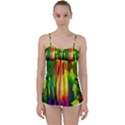 Abstract-vibrant-colour-botany Babydoll Tankini Top View1