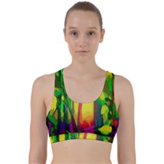 Abstract-vibrant-colour-botany Back Weave Sports Bra by Ket1n9