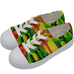 Abstract-vibrant-colour-botany Kids  Low Top Canvas Sneakers by Ket1n9