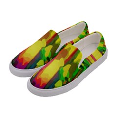 Abstract-vibrant-colour-botany Women s Canvas Slip Ons by Ket1n9