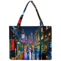 Abstract-vibrant-colour-cityscape Mini Tote Bag by Ket1n9