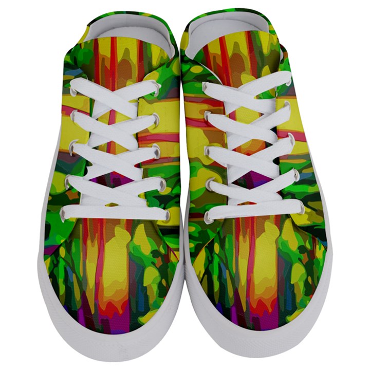 Abstract-vibrant-colour-botany Half Slippers