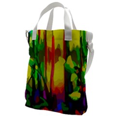 Abstract-vibrant-colour-botany Canvas Messenger Bag by Ket1n9