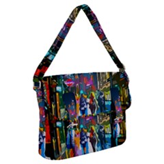 Abstract-vibrant-colour-cityscape Buckle Messenger Bag by Ket1n9