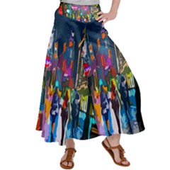 Abstract-vibrant-colour-cityscape Women s Satin Palazzo Pants by Ket1n9