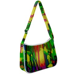 Abstract-vibrant-colour-botany Zip Up Shoulder Bag by Ket1n9