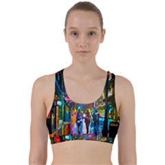 Abstract-vibrant-colour-cityscape Back Weave Sports Bra by Ket1n9