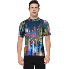 Abstract-vibrant-colour-cityscape Men s Short Sleeve Rash Guard by Ket1n9