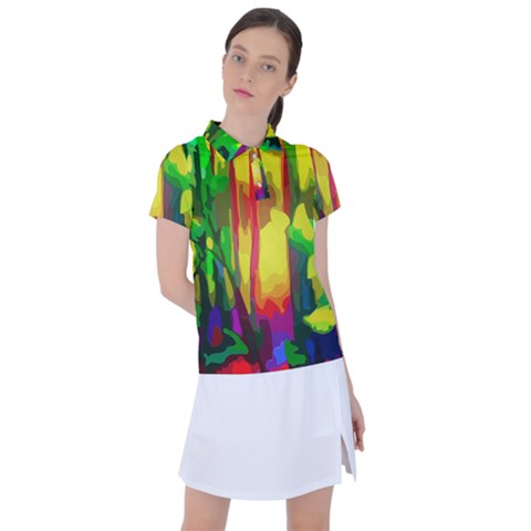 Abstract-vibrant-colour-botany Women s Polo T-shirt by Ket1n9