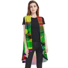 Abstract-vibrant-colour-botany Sleeveless Chiffon Waistcoat Shirt