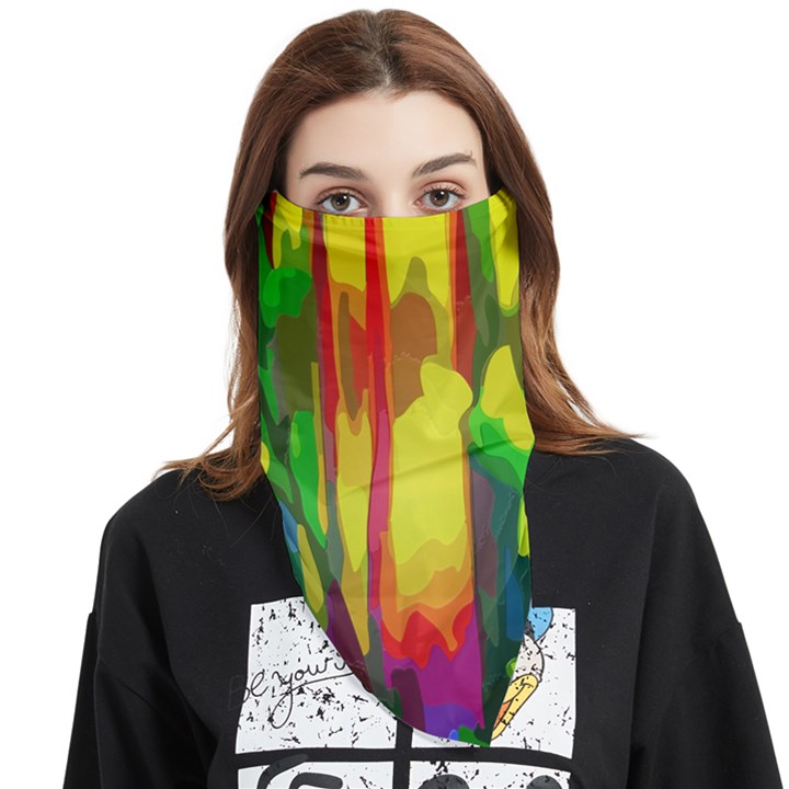 Abstract-vibrant-colour-botany Face Covering Bandana (Triangle)