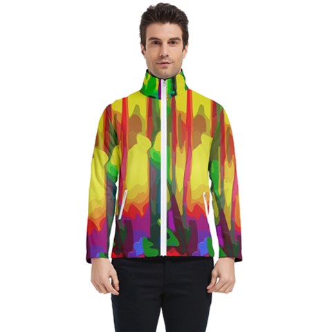 Abstract-vibrant-colour-botany Men s Bomber Jacket by Ket1n9