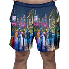 Abstract-vibrant-colour-cityscape Men s Shorts by Ket1n9