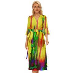 Abstract-vibrant-colour-botany Midsummer Wrap Dress by Ket1n9