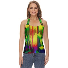 Abstract-vibrant-colour-botany Basic Halter Top by Ket1n9