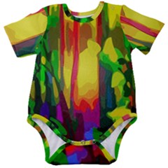 Abstract-vibrant-colour-botany Baby Short Sleeve Bodysuit by Ket1n9