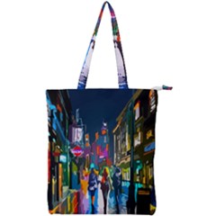 Abstract-vibrant-colour-cityscape Double Zip Up Tote Bag by Ket1n9