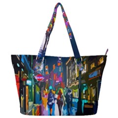 Abstract-vibrant-colour-cityscape Full Print Shoulder Bag by Ket1n9