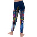 Abstract-vibrant-colour-cityscape Kids  Lightweight Velour Leggings View4