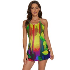 Abstract-vibrant-colour-botany 2-in-1 Flare Activity Dress by Ket1n9