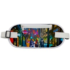 Abstract-vibrant-colour-cityscape Rounded Waist Pouch by Ket1n9