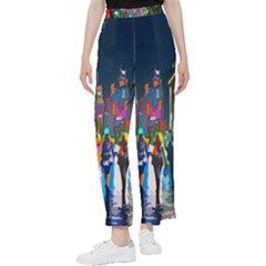 Abstract-vibrant-colour-cityscape Women s Pants  by Ket1n9