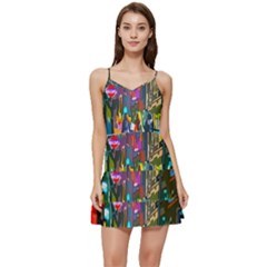 Abstract-vibrant-colour-cityscape Short Frill Dress by Ket1n9