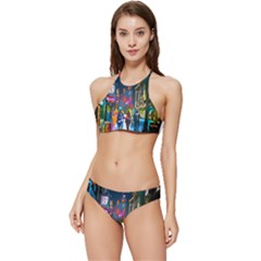 Abstract-vibrant-colour-cityscape Banded Triangle Bikini Set by Ket1n9