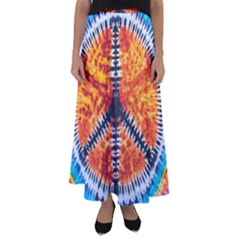 Tie Dye Peace Sign Flared Maxi Skirt by Ket1n9