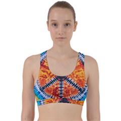 Tie Dye Peace Sign Back Weave Sports Bra by Ket1n9