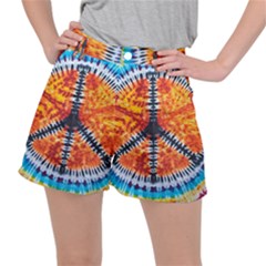 Tie Dye Peace Sign Women s Ripstop Shorts