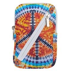 Tie Dye Peace Sign Belt Pouch Bag (large) by Ket1n9