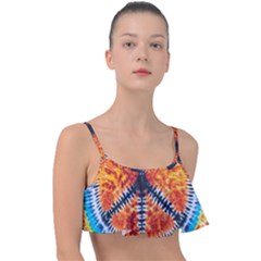 Tie Dye Peace Sign Frill Bikini Top by Ket1n9