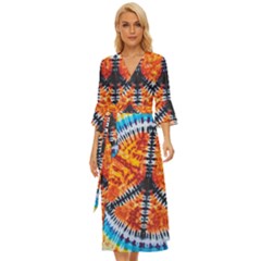 Tie Dye Peace Sign Midsummer Wrap Dress by Ket1n9