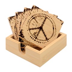 Tie Dye Peace Sign Bamboo Coaster Set