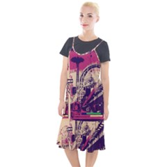 Pink City Retro Vintage Futurism Art Camis Fishtail Dress