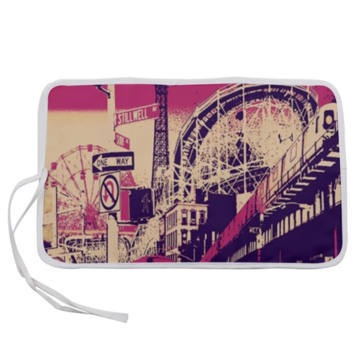 Pink City Retro Vintage Futurism Art Pen Storage Case (M)