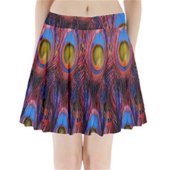 Pretty Peacock Feather Pleated Mini Skirt by Ket1n9