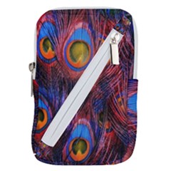 Pretty Peacock Feather Belt Pouch Bag (large) by Ket1n9