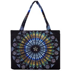 Stained Glass Rose Window In France s Strasbourg Cathedral Mini Tote Bag by Ket1n9