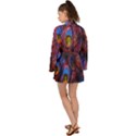 Pretty Peacock Feather Long Sleeve Kimono View2