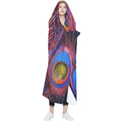 Pretty Peacock Feather Wearable Blanket by Ket1n9