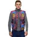 Pretty Peacock Feather Men s Button Up Puffer Vest	 View1