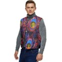 Pretty Peacock Feather Men s Button Up Puffer Vest	 View3